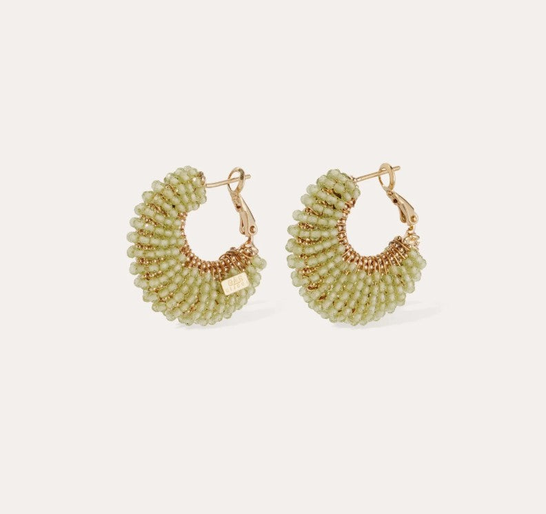Boucles d'oreilles Izzia petit modèle - QUARTZ VERT