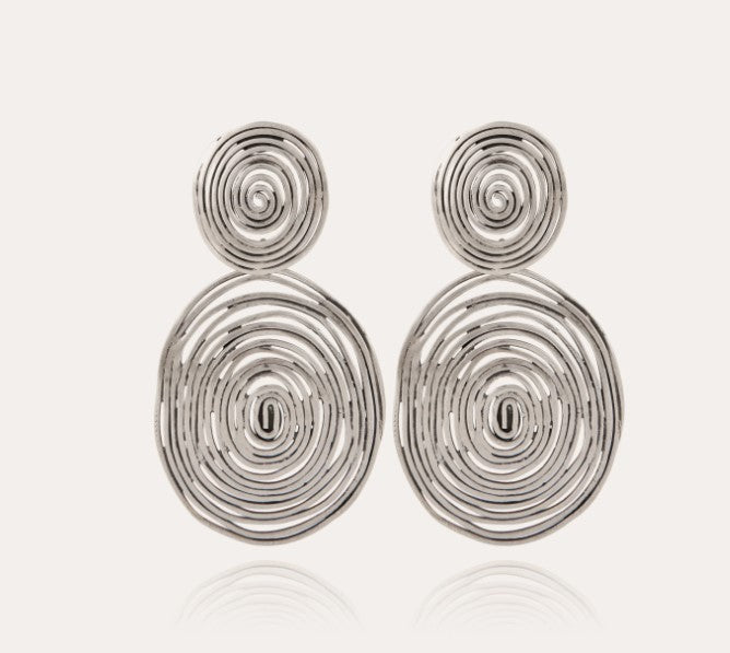 Boucles d'oreilles Wave grand modèle argentées