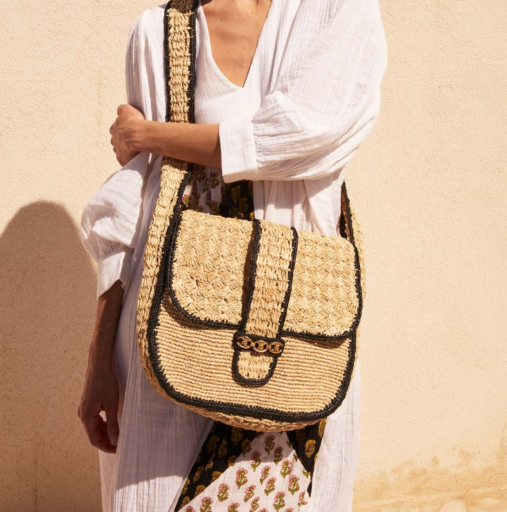 Sac Besace grand modèle raphia