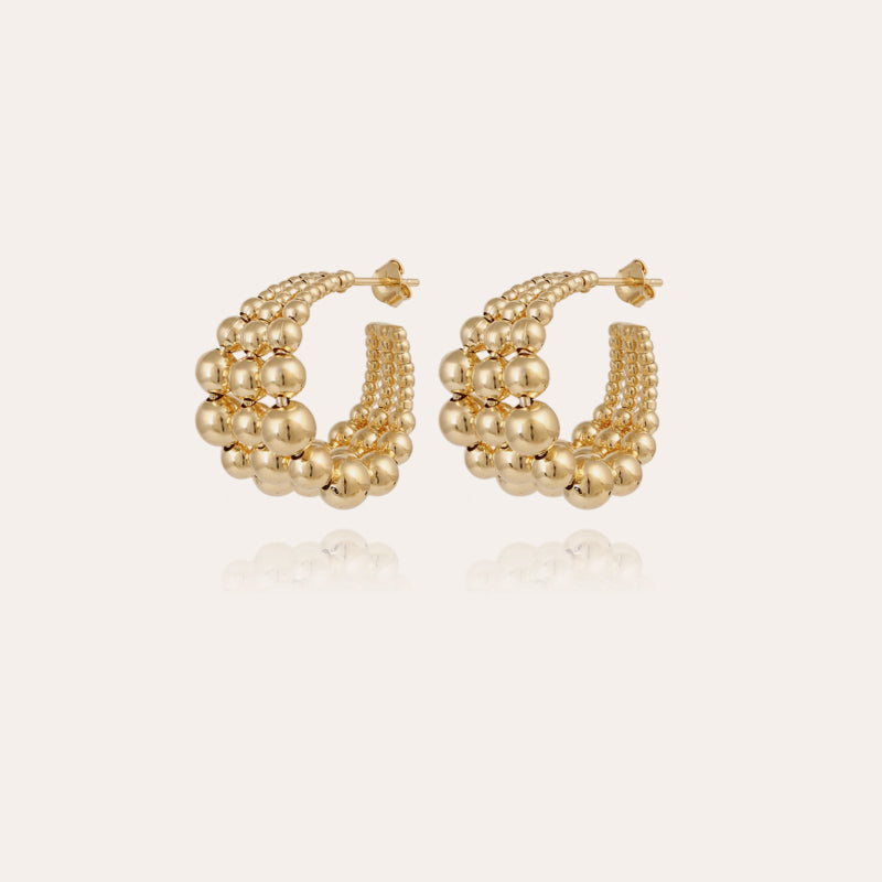 Boucles d'oreilles créoles Multiperla mini or